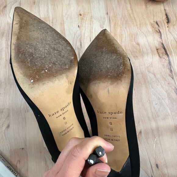 Kate Spade Black Liza Suede Heels - Picture 4 of 4